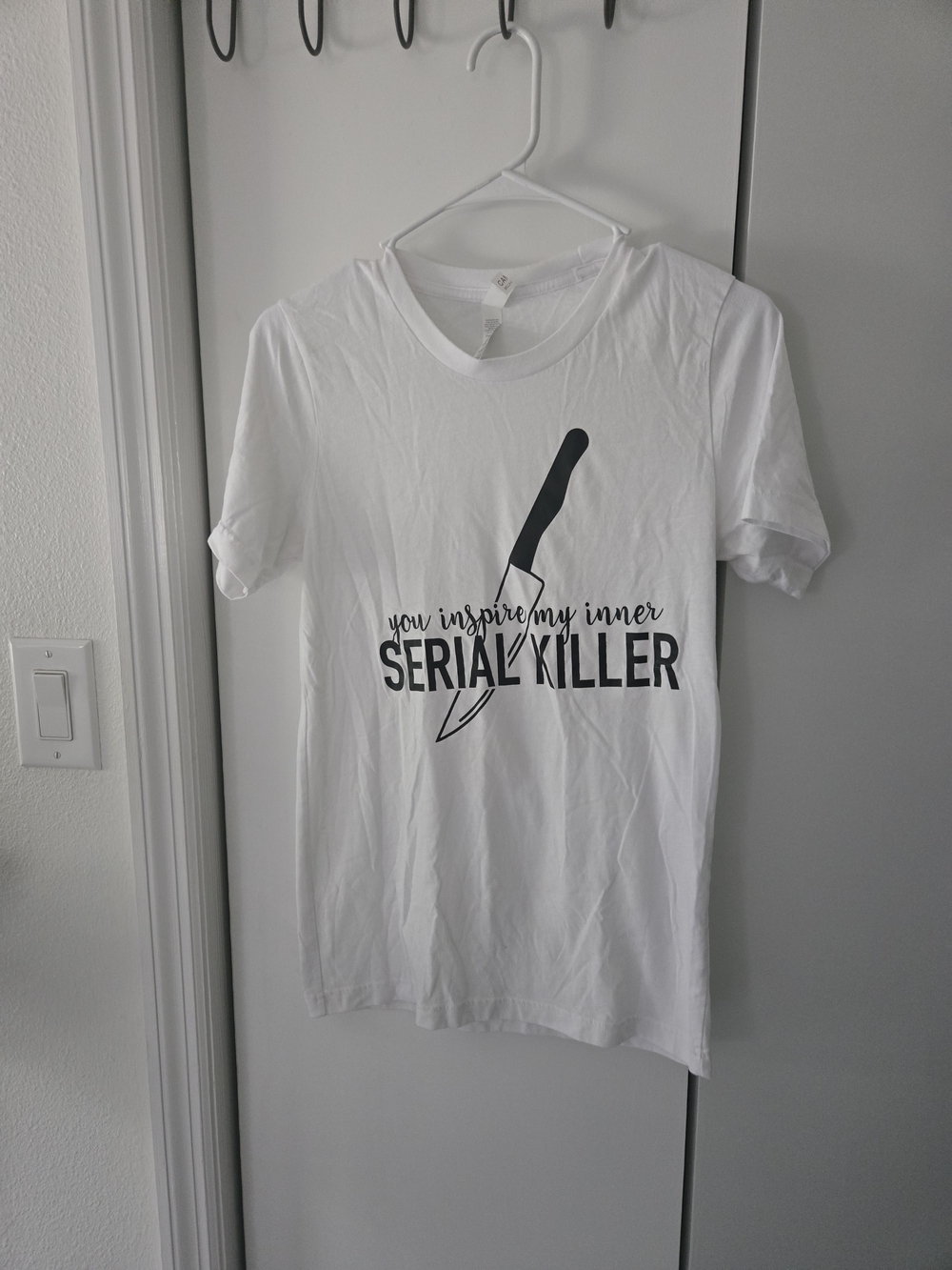 Bella Canvas White Short Sleeve Tee with Black Graphic - Picture 3 of 7